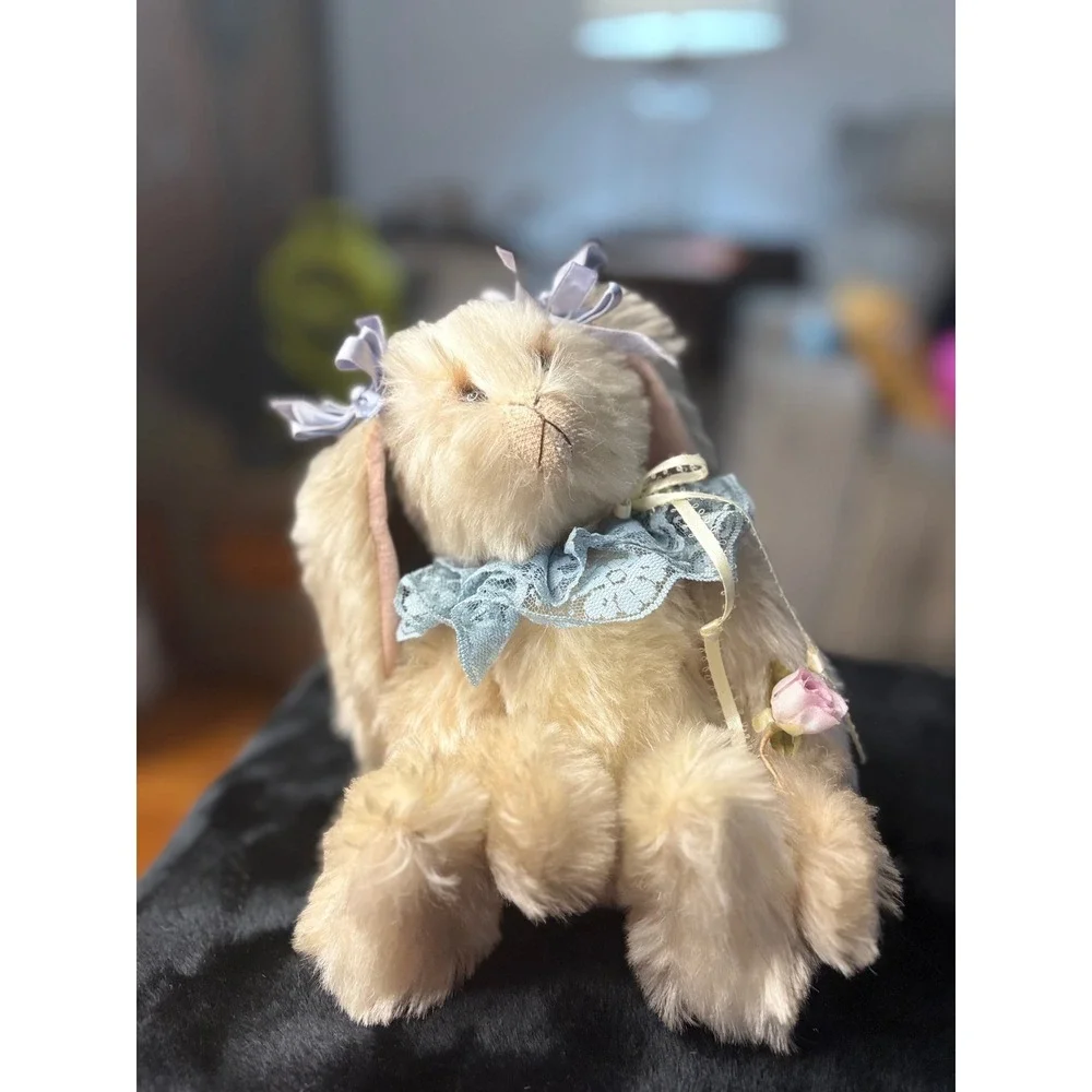 Joan Woessner Bear Elegance Mohair Bunny Leta 1990 Vintage Artist Rabbit Plush